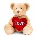Chester Bear with Heart - 30cm - by Keel Toys - Brown - A Heartfelt Hug