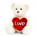 Chester Bear with Heart - 30cm - by Keel Toys - Cream - A Heartfelt Hug